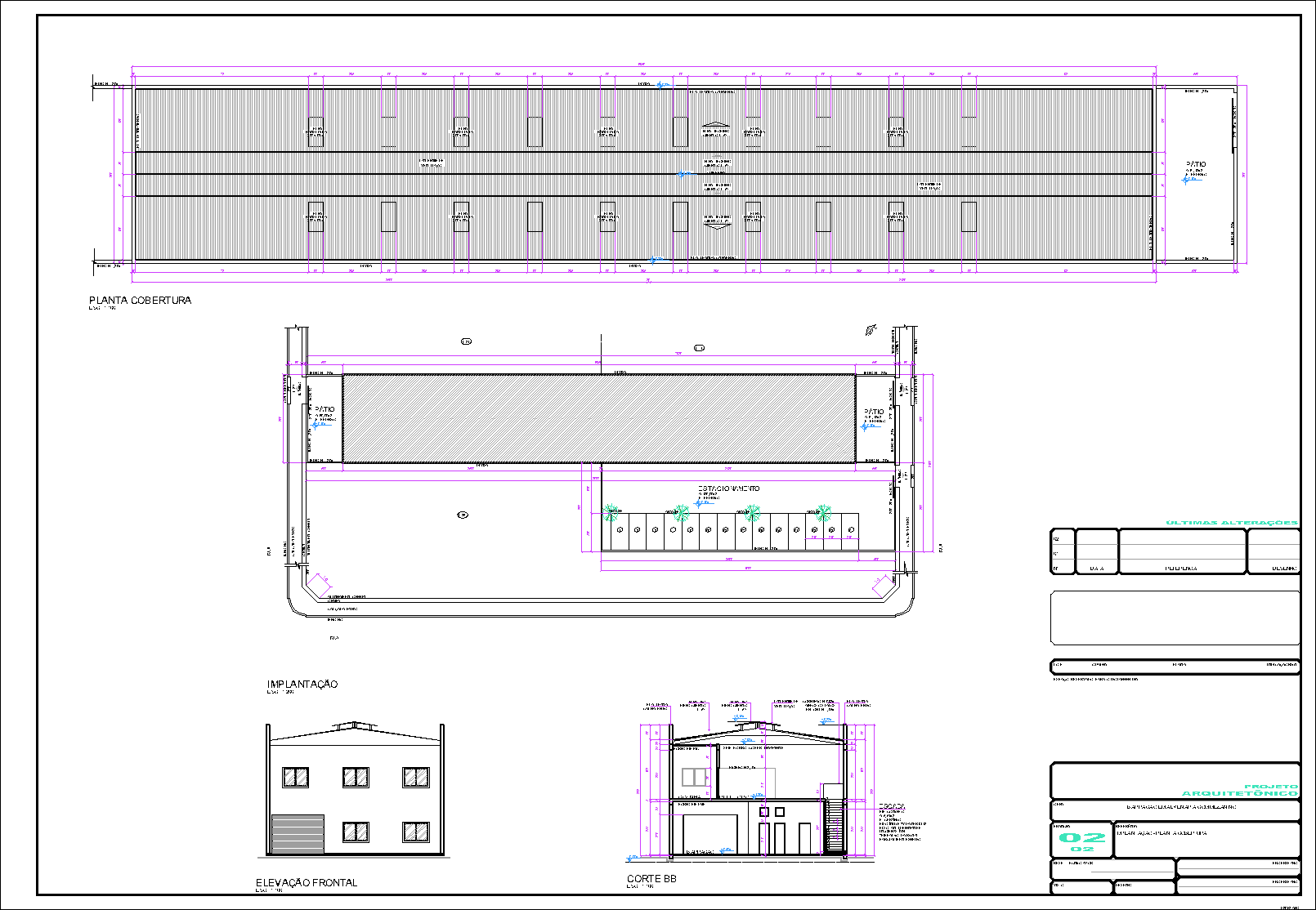Barracão com mezanino, arquitetônico, 2 pranchas A1