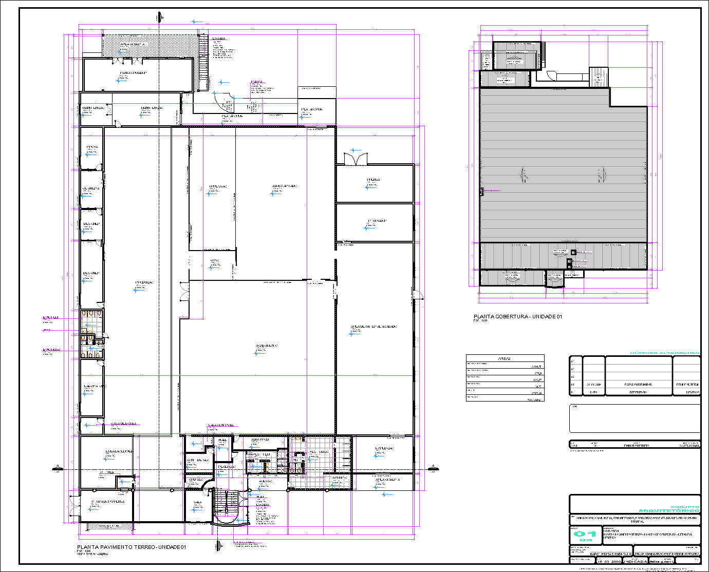 Industrial, arquitetônico, 5 pranchas A1