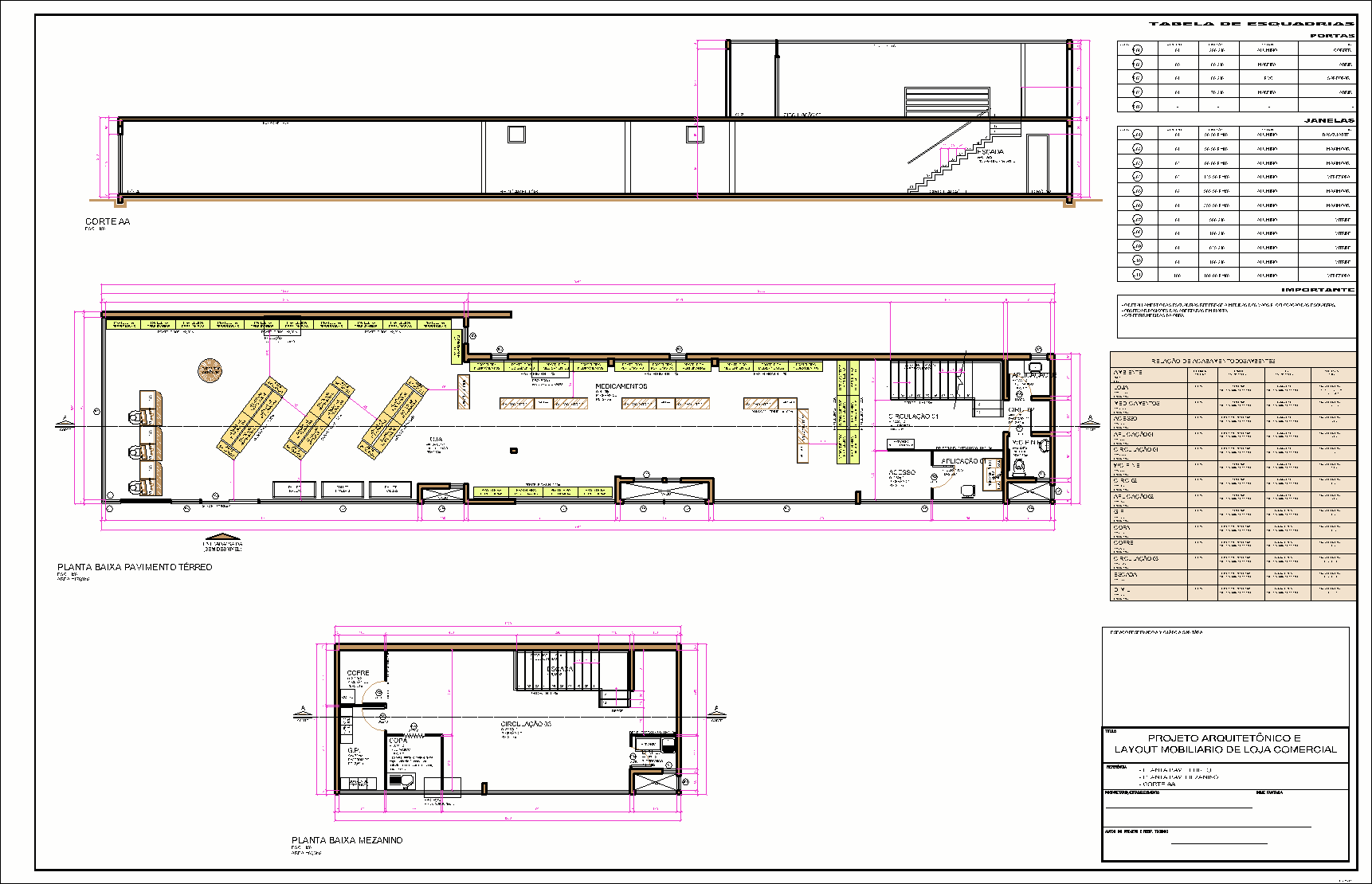 Comércio de pequeno porte, 1 prancha A1