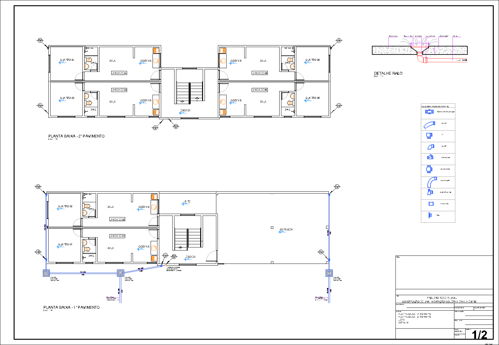 Prédio, 8 aptos., pluvial, 2 pranchas A1