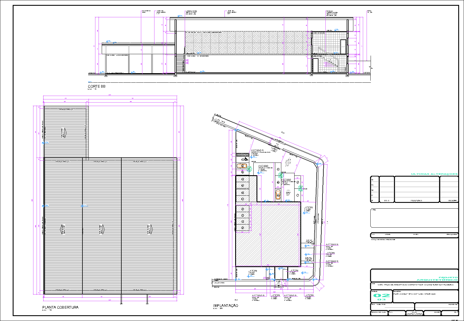 Barracão, residência, arquitetônico, 3 pranchas A1