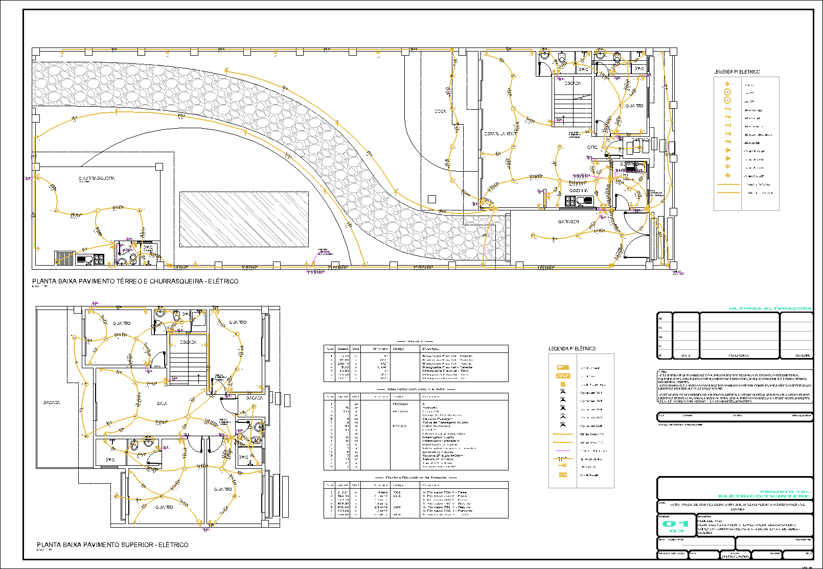 Residência com edícula, elétrico, TV, interfone, 3 pranchas A1