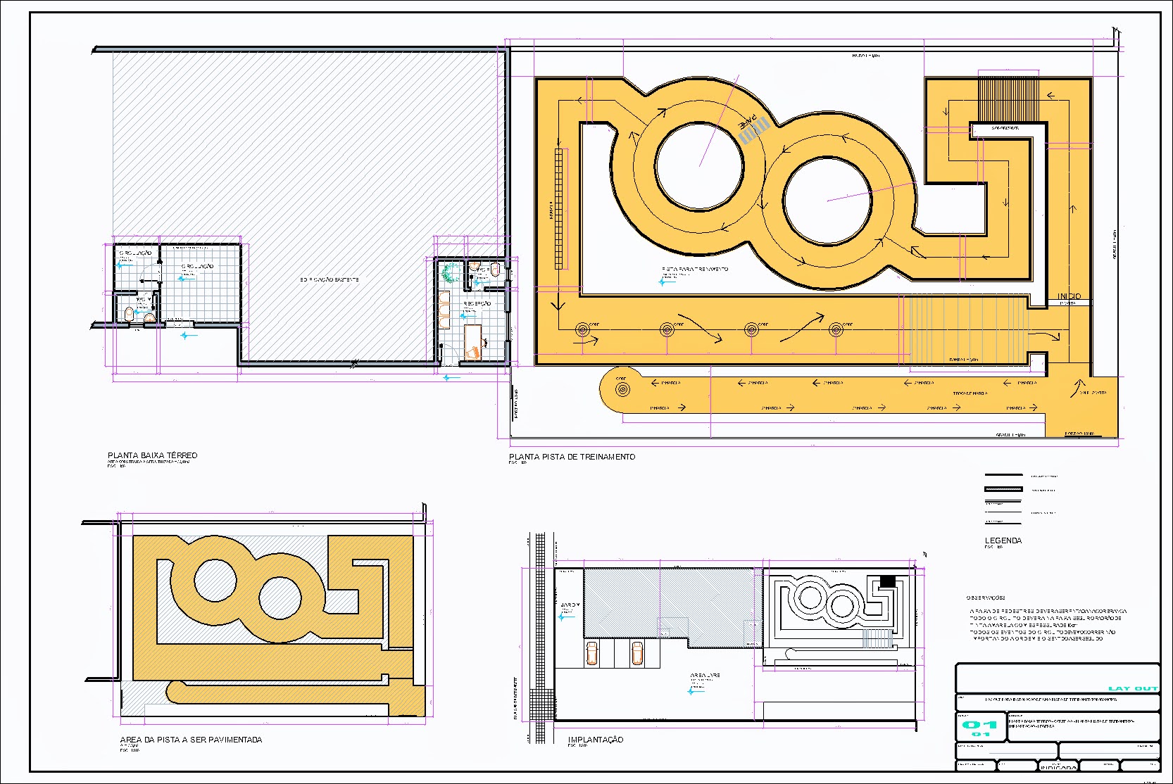 Pista para Moto Escola, 1 prancha A1