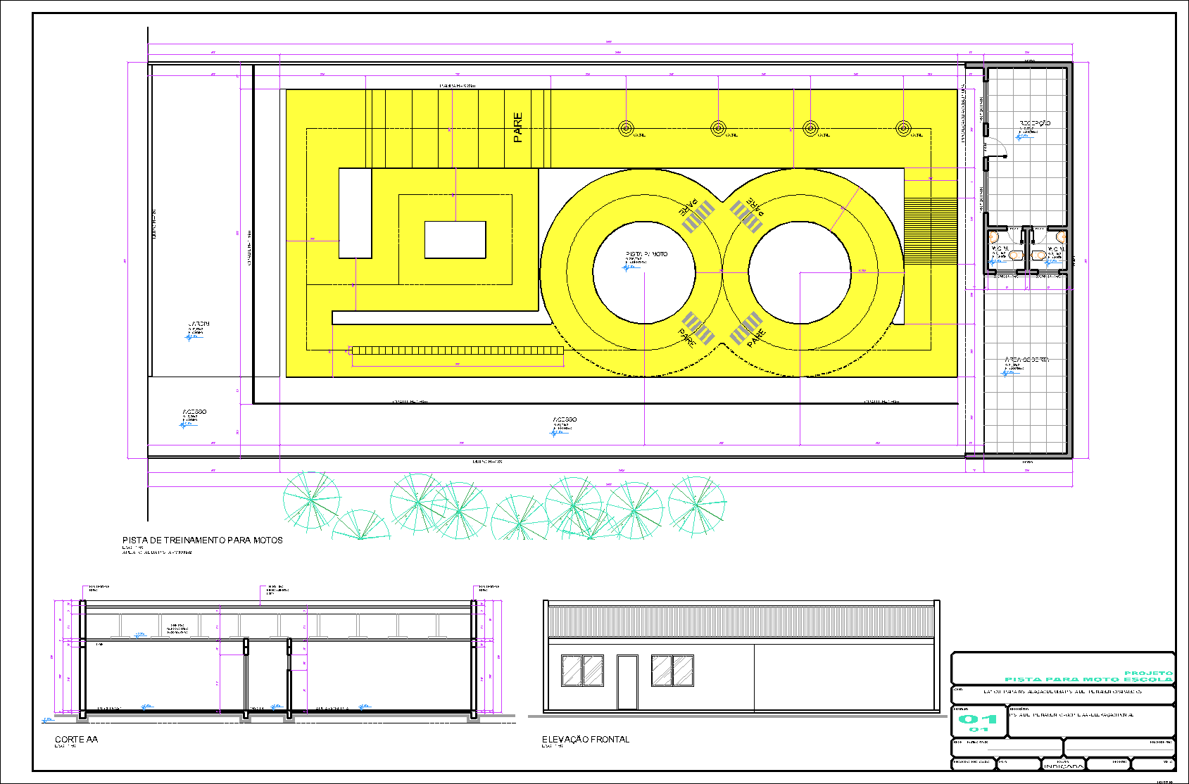 Pista para Moto Escola, 1 prancha A1