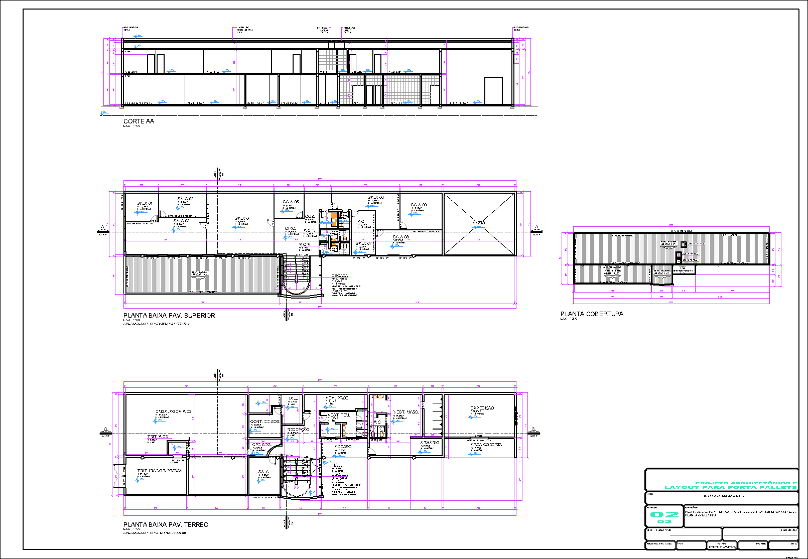 Centro de Distribuição, 13848 porta pallets, 2 pranchas A1
