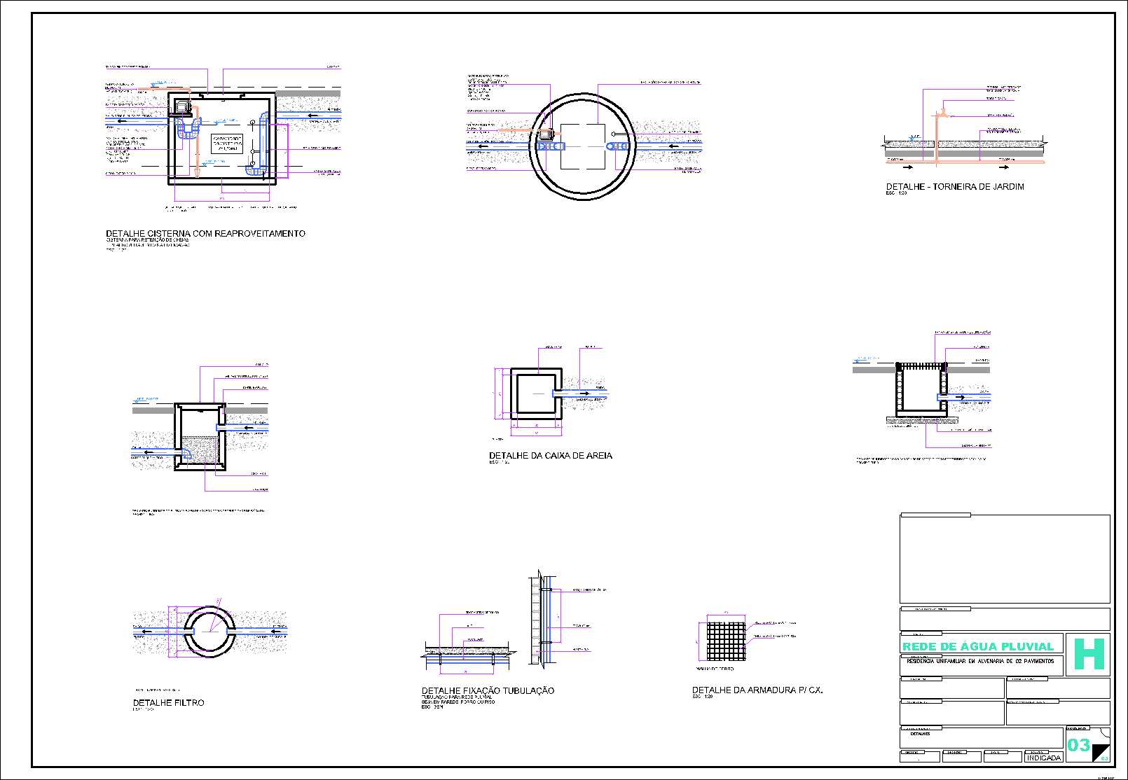 Residência, pluvial, 3 pranchas A1