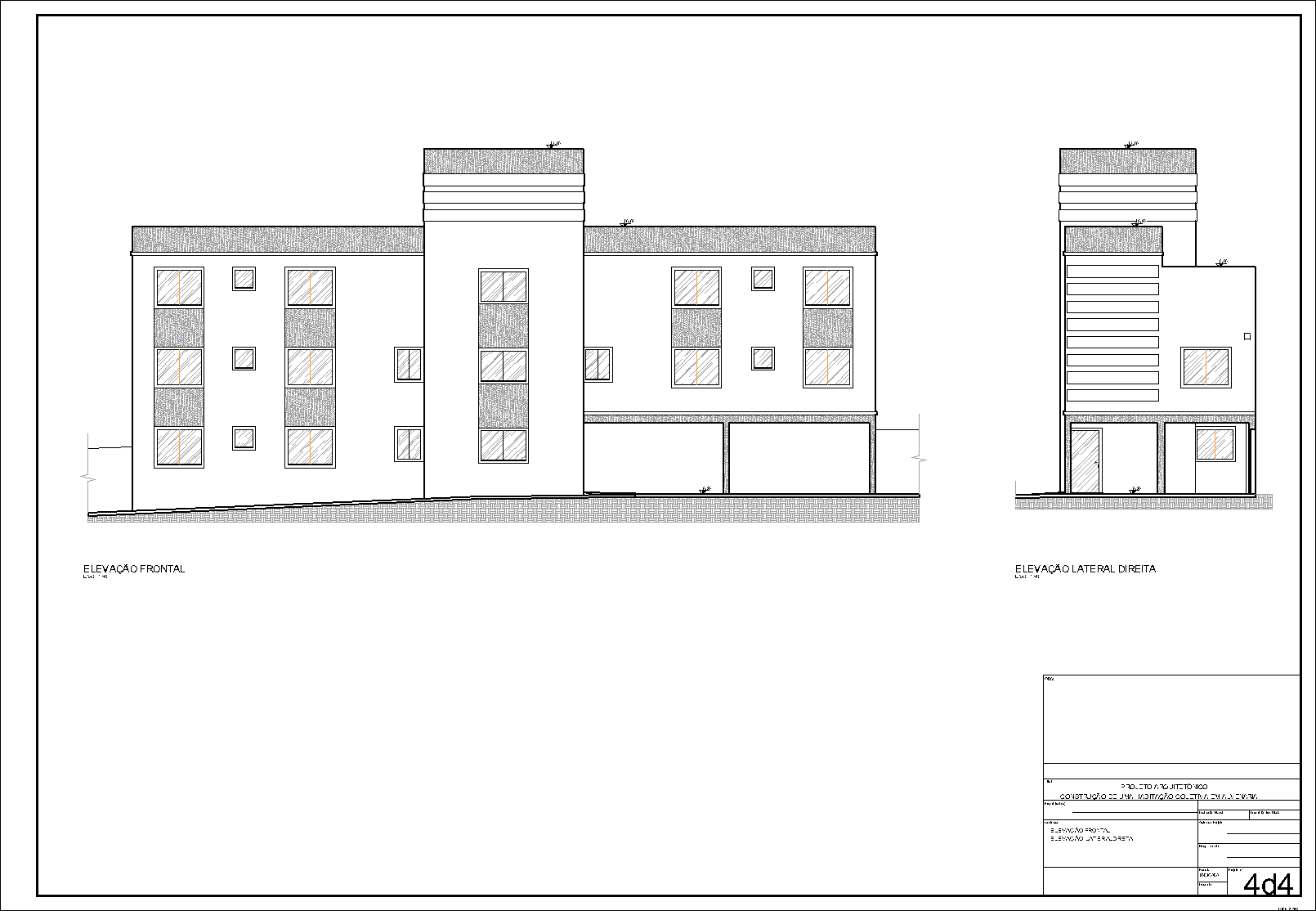 Prédio, 6 aptos., arquitetônico, 4 pranchas A1