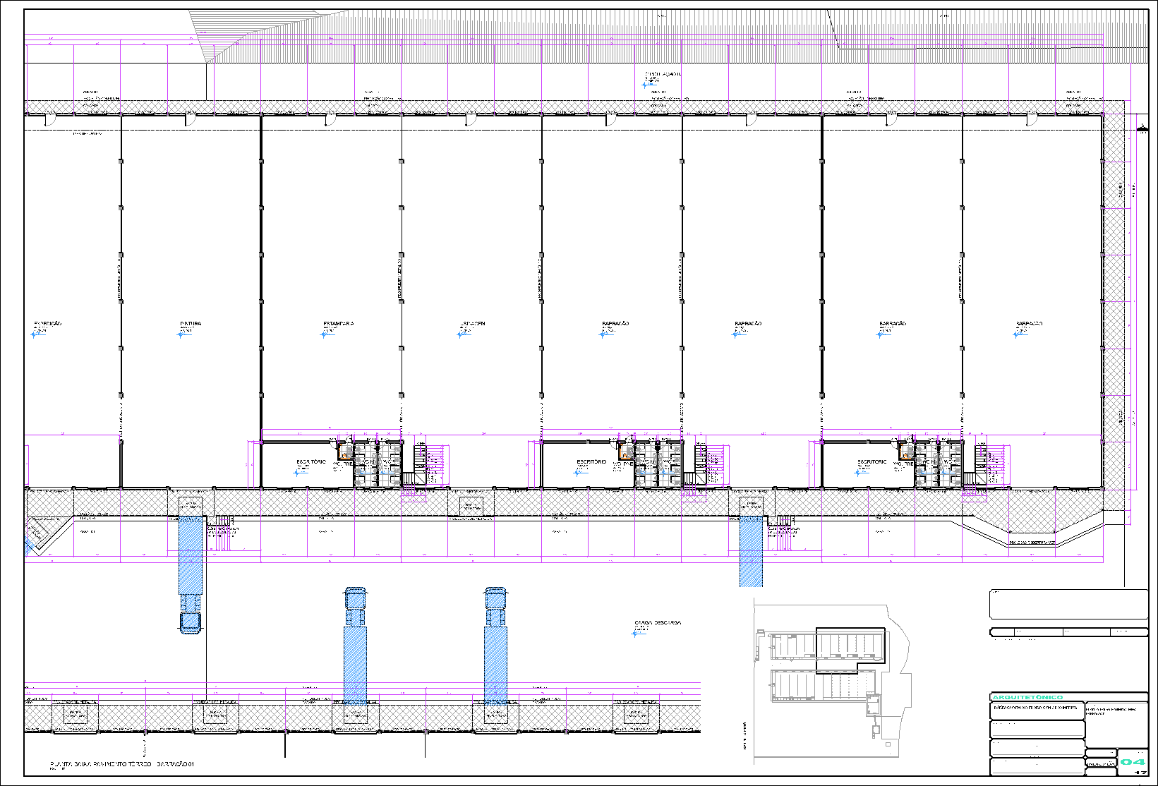 Industrial, arquitetônico, 17 pranchas A1