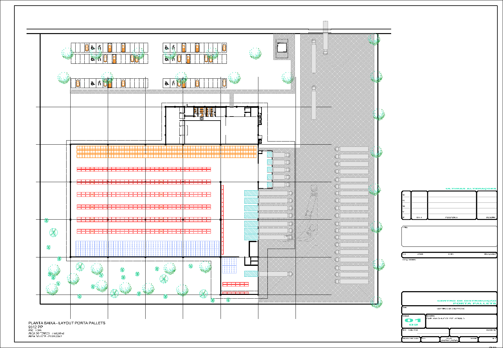 Centro de Distribuição, 9312 porta pallets, 2 pranchas A1
