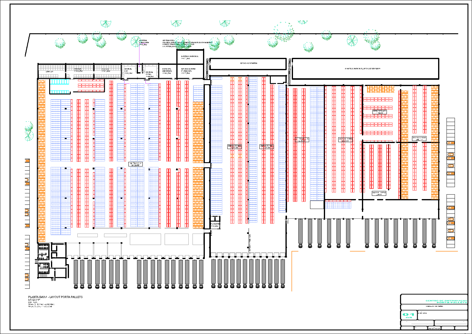 Centro de Distribuição, 51720 porta pallets, 2 pranchas A1