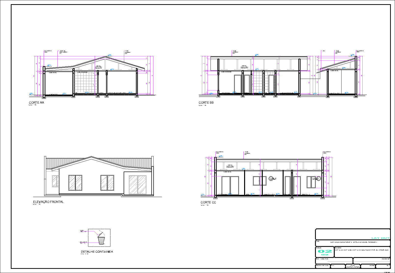 Local de treinamento, arquitetônico, 2 pranchas A1