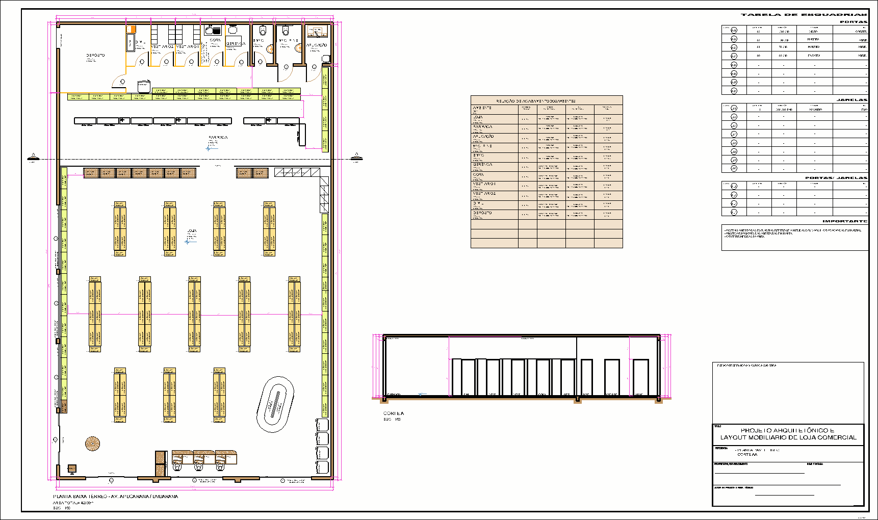 Comércio de pequeno porte, 1 prancha A1