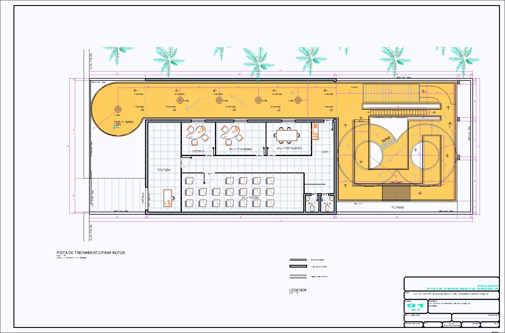 Pista para Moto Escola, Local de treinamento, 1 prancha A1