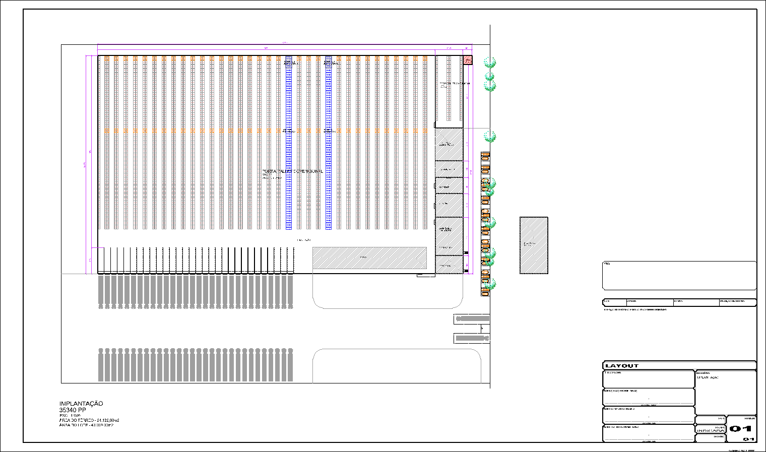 Centro de Distribuição, 35340 porta pallets, 1prancha A1