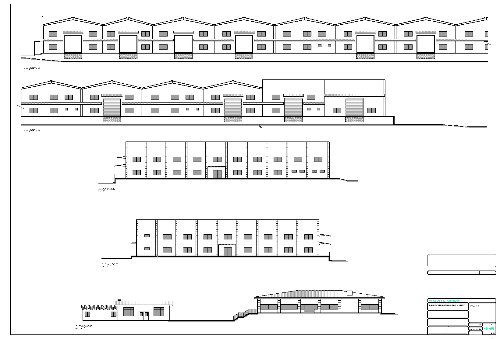 Industrial, arquitetônico, 17 pranchas A1
