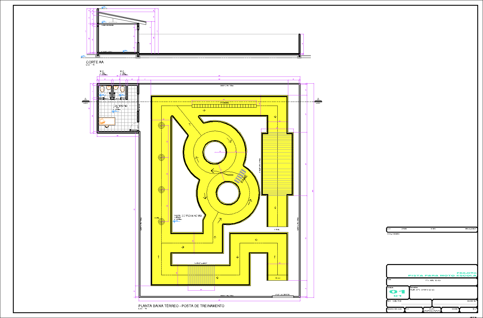 Pista para Moto Escola, 1 prancha A1