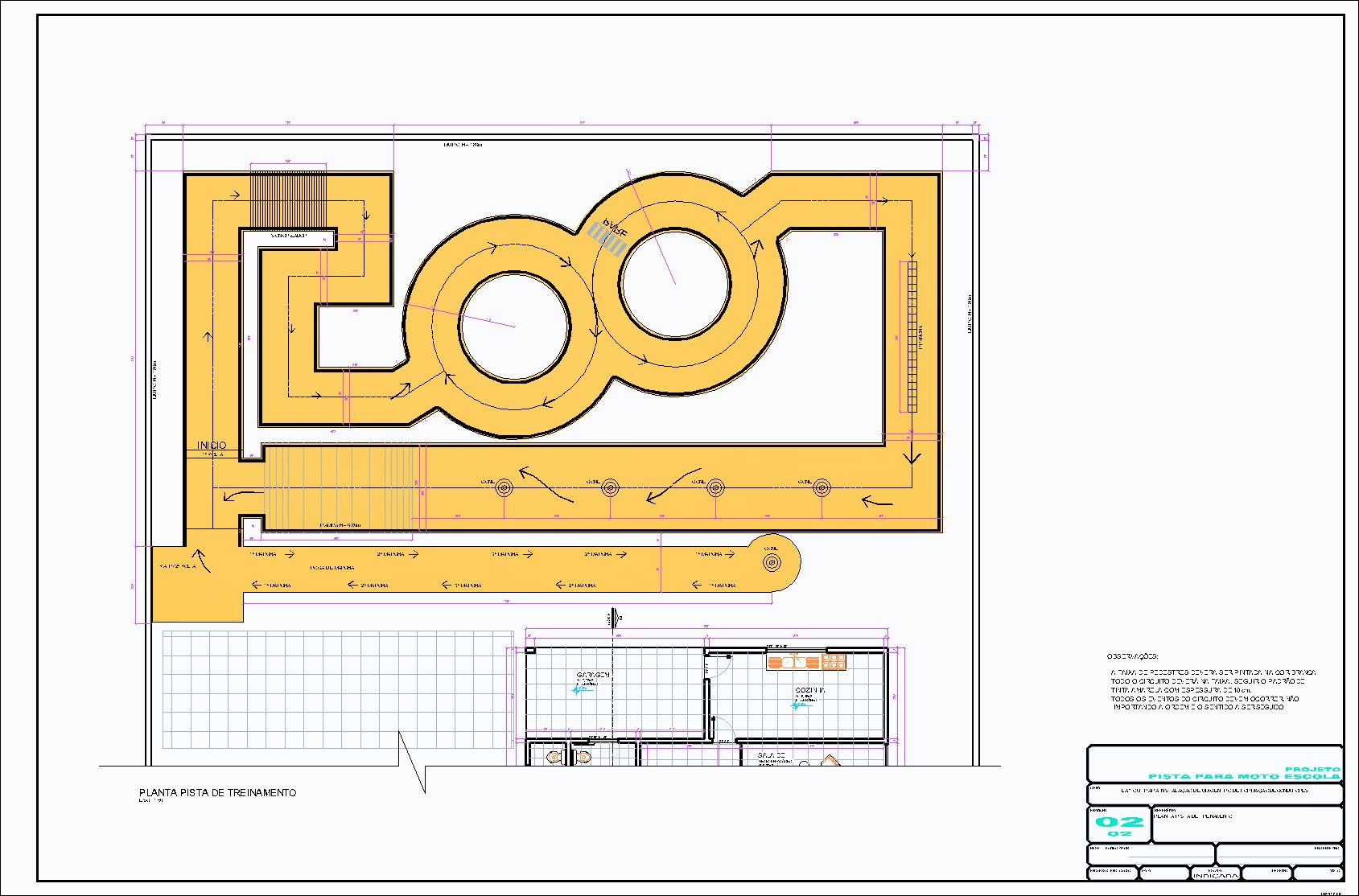 Pista para Moto Escola, local de treinamento, 2 pranchas A1