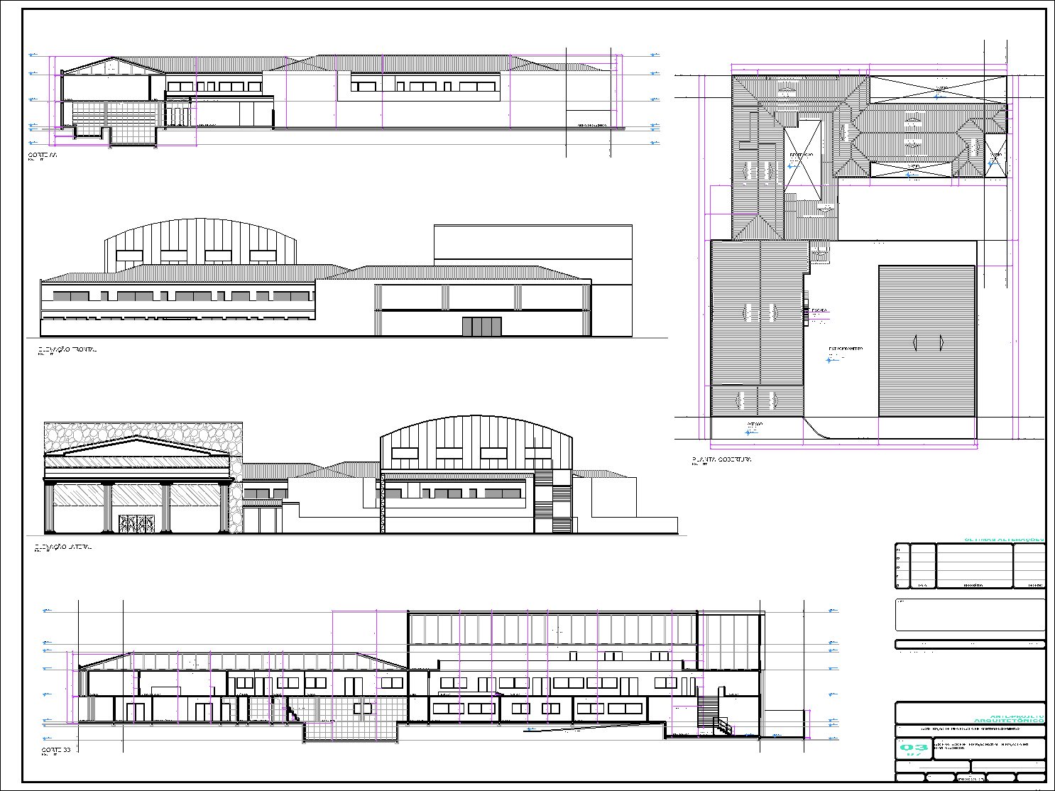 Local de treinamento, arquitetônico, 5 pranchas A1