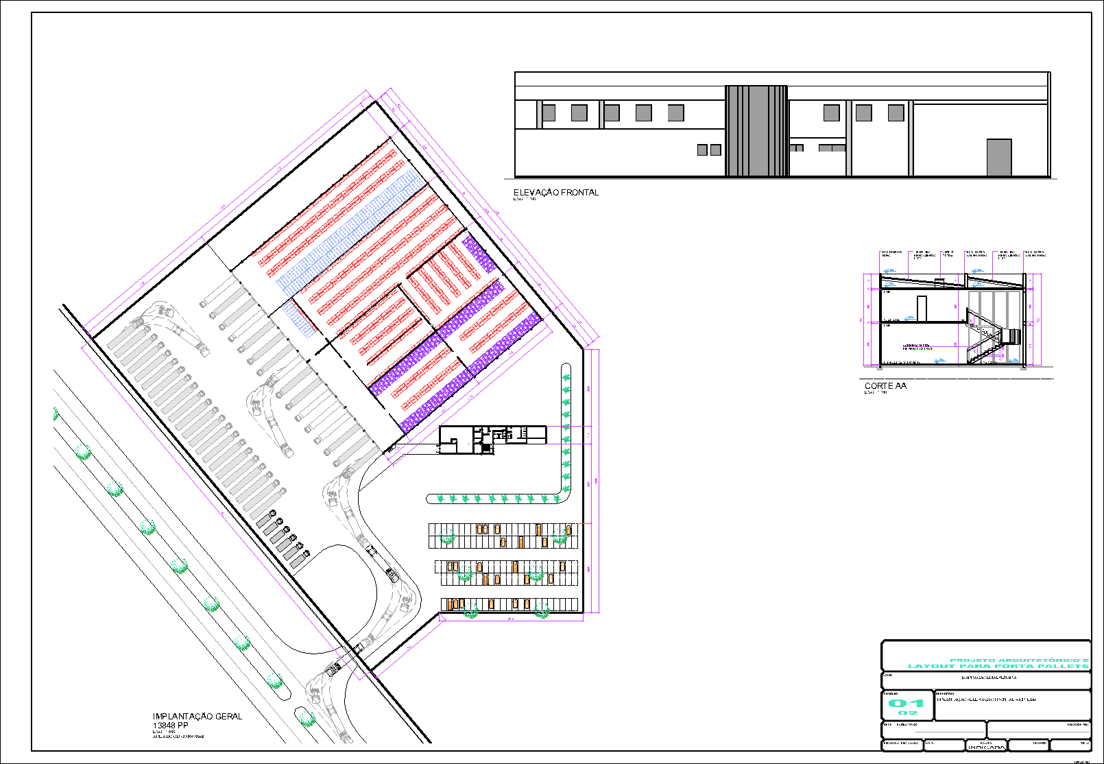 Centro de Distribuição, 13848 porta pallets, 2 pranchas A1