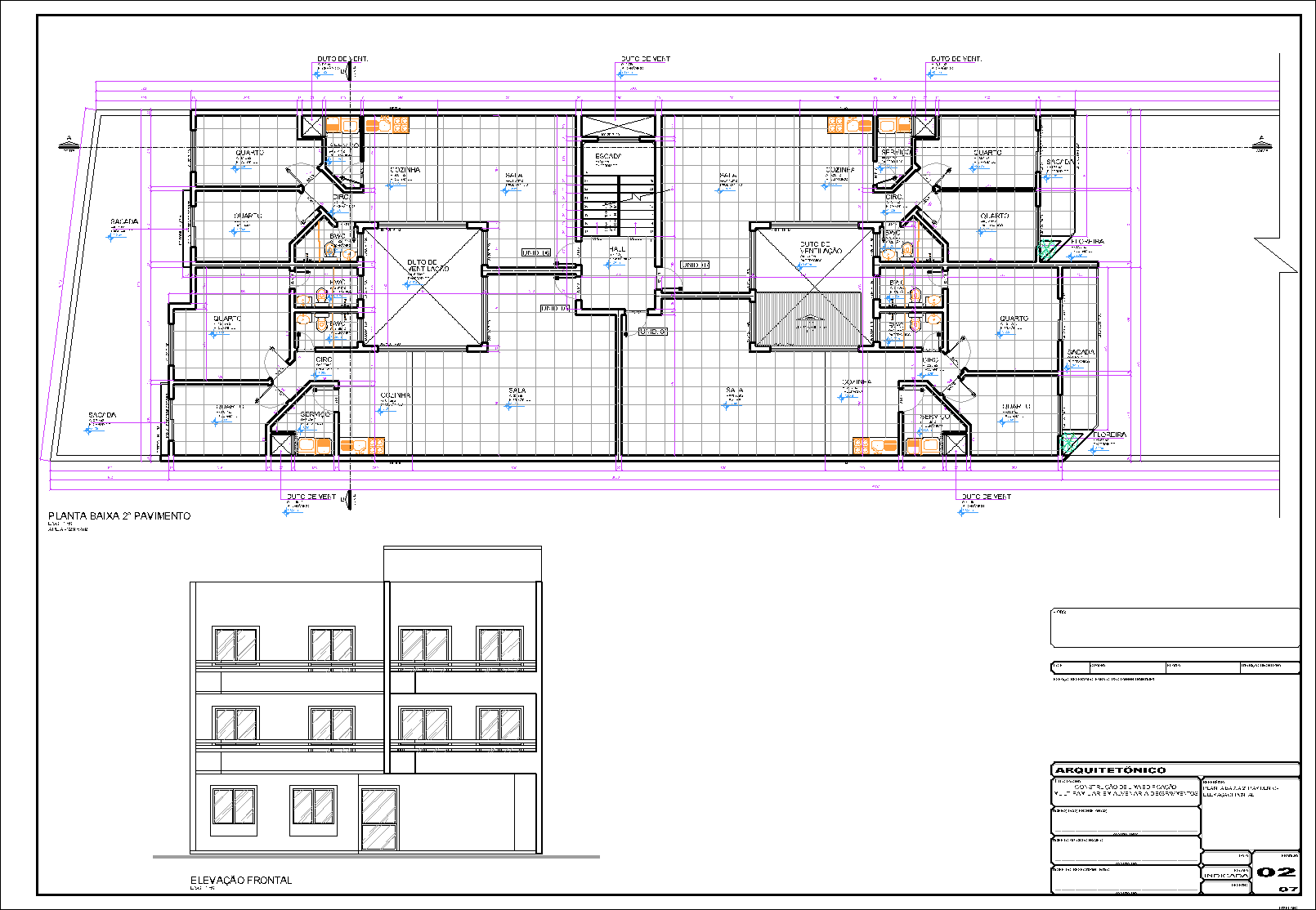 Prédio, 11 aptos., arquitetônico, 7 pranchas A1