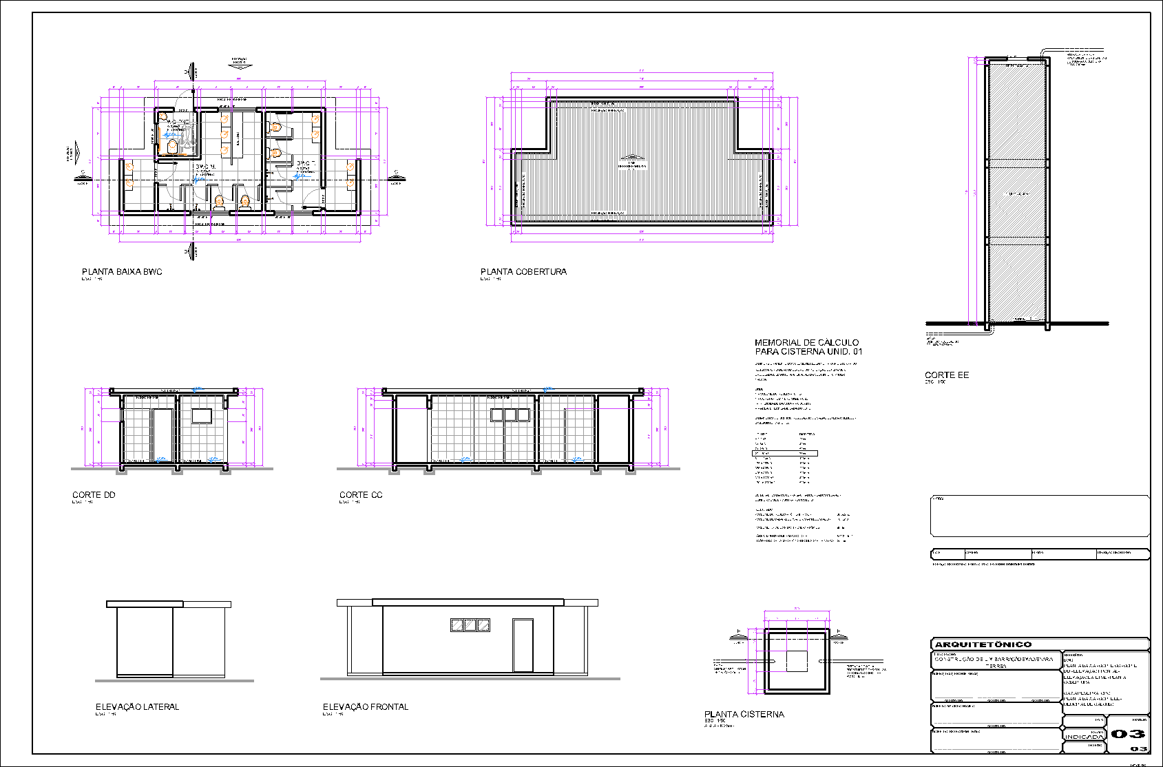 Industrial, arquitetônico, 3 pranchas A1