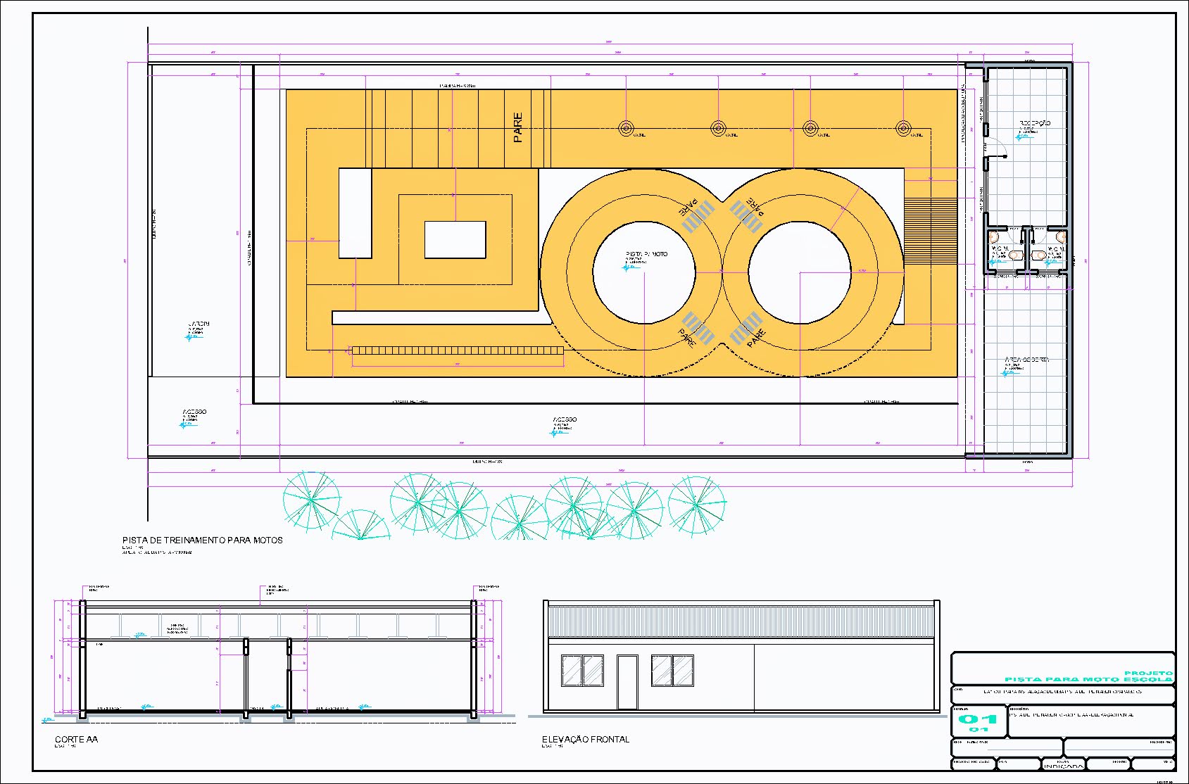 Pista para Moto Escola, 1 prancha A1