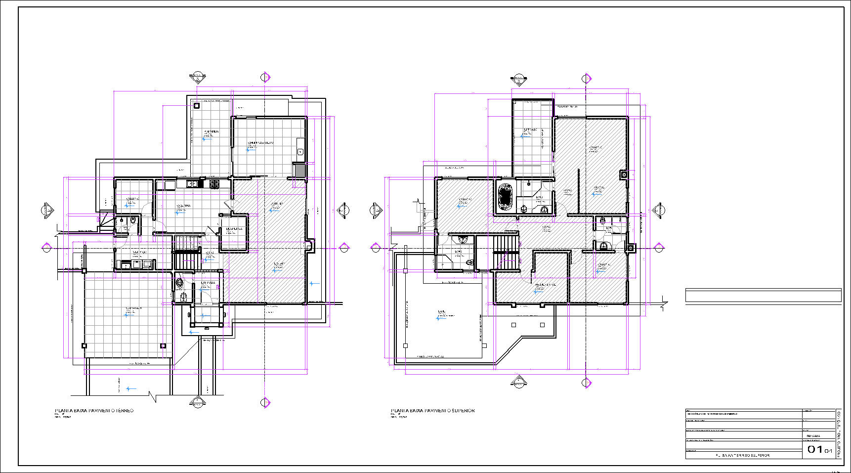 Residência com sótão, arquitetônico, 4 pranchas A1
