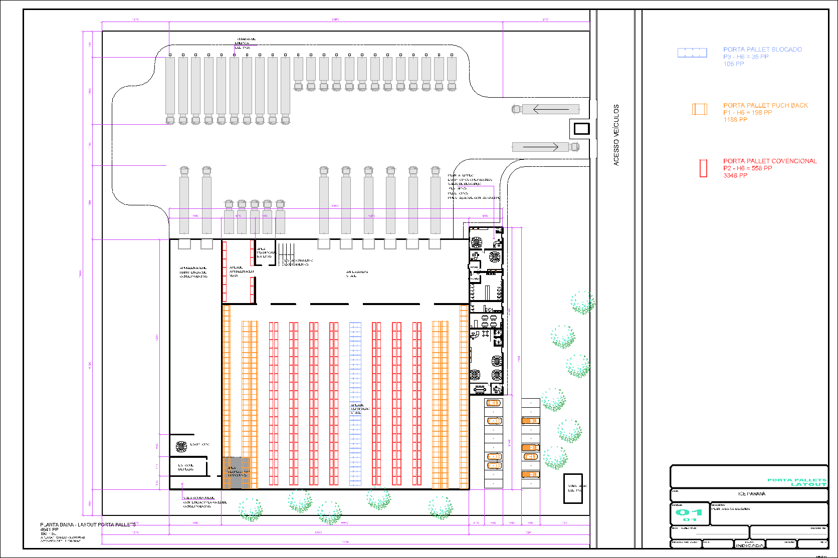 Centro de Distribuição, 4641 porta pallets, 1 prancha A1