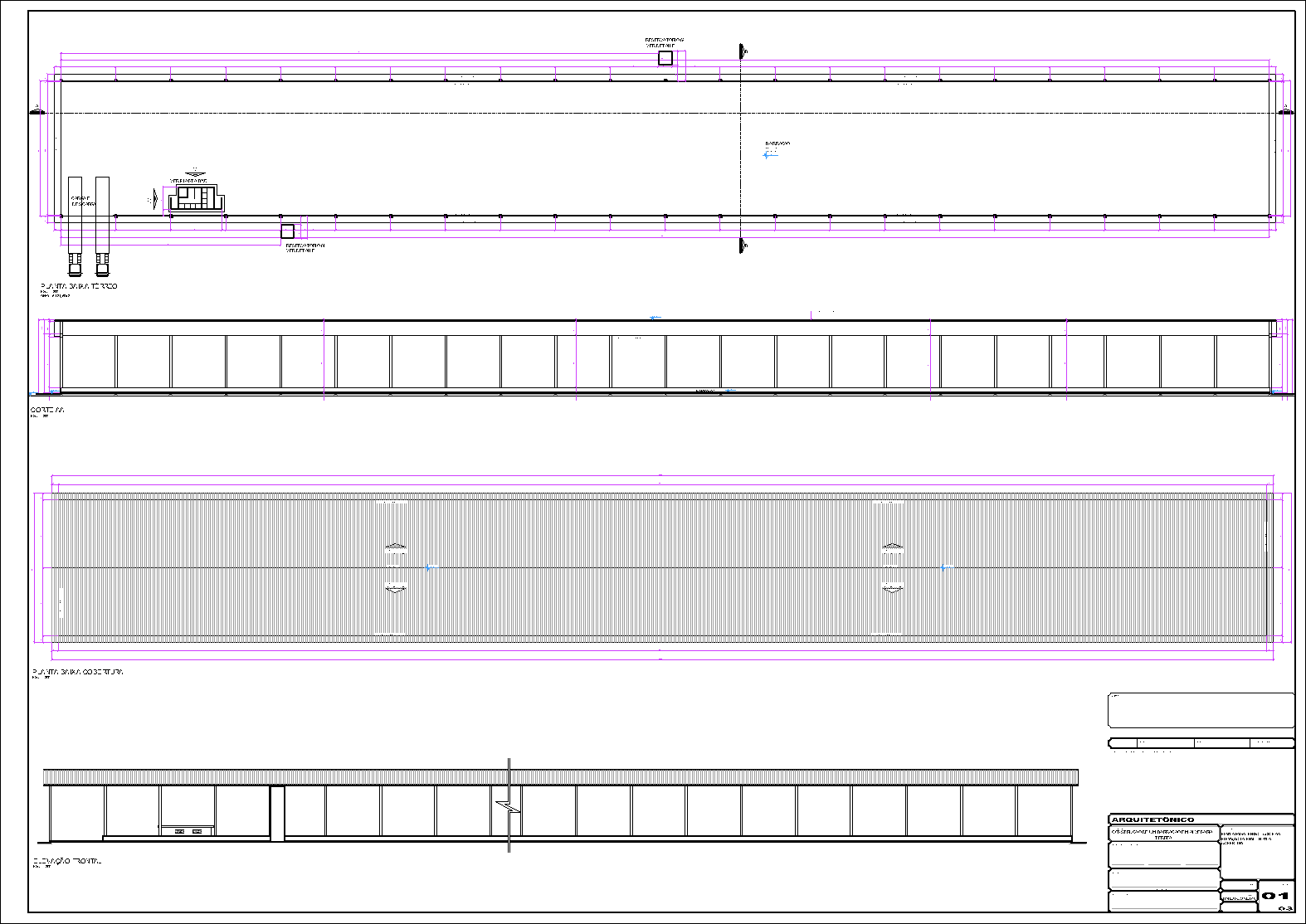 Industrial, arquitetônico, 3 pranchas A1