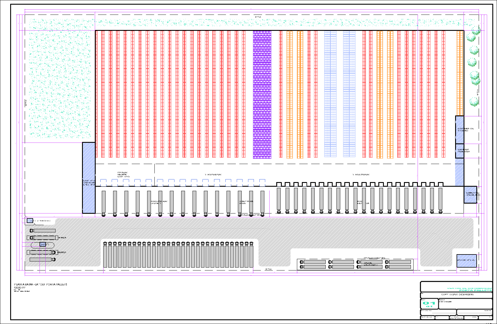 Centro de Distribuição, 43080 porta pallets, 1 prancha A1
