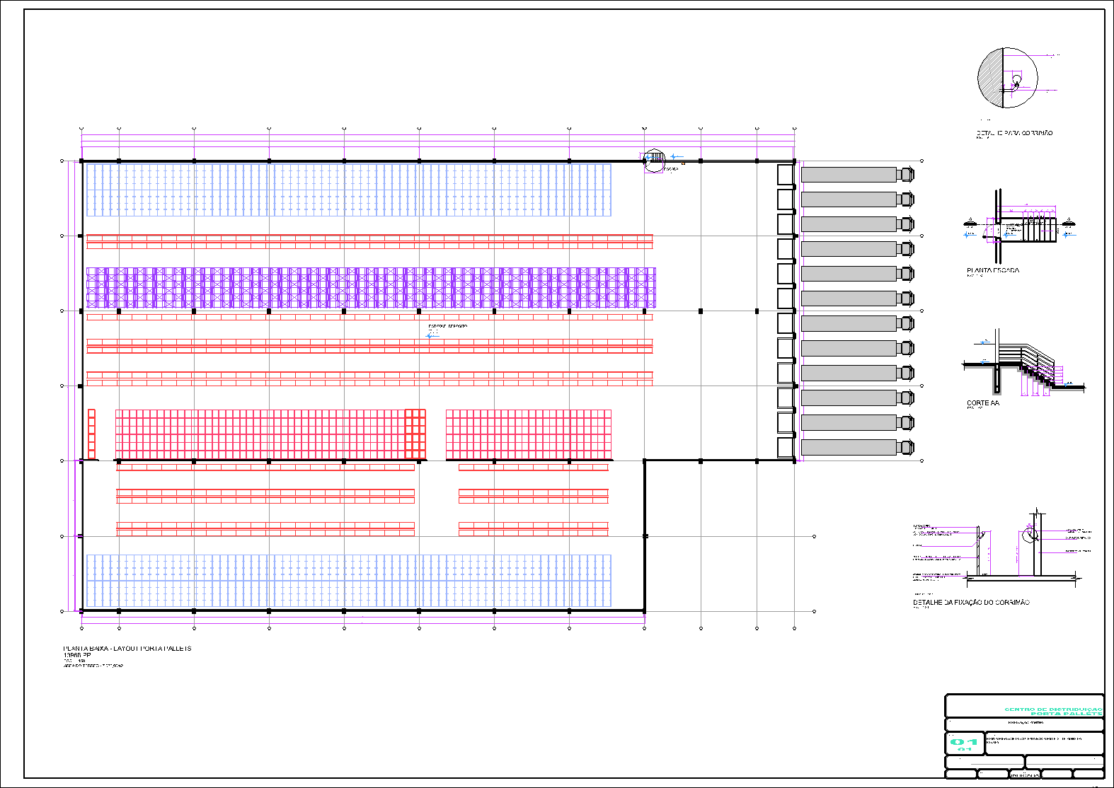 Centro de Distribuição, 13968 porta pallets, 1 prancha A1