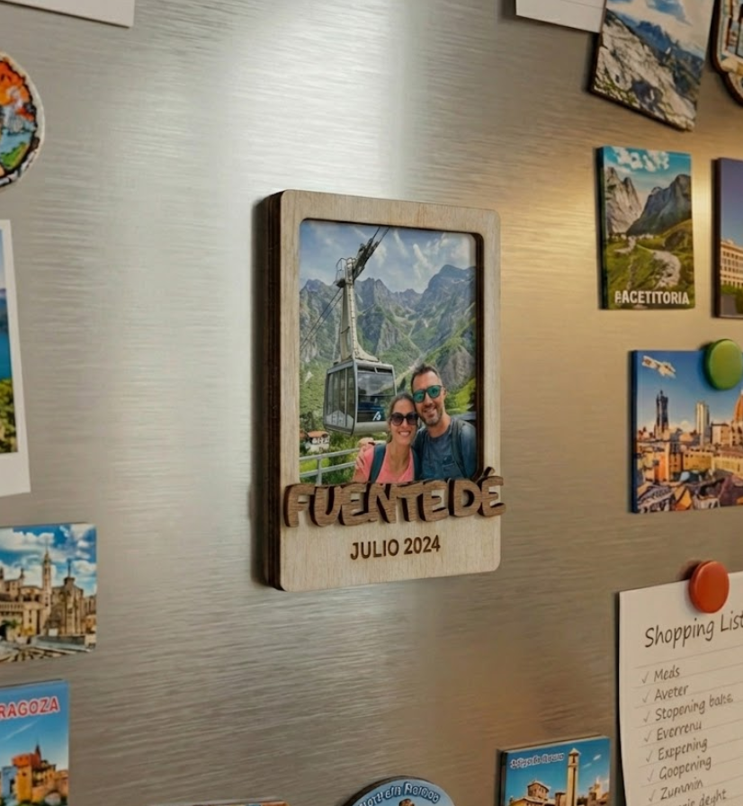 Imán Polaroid de Madera Personalizado