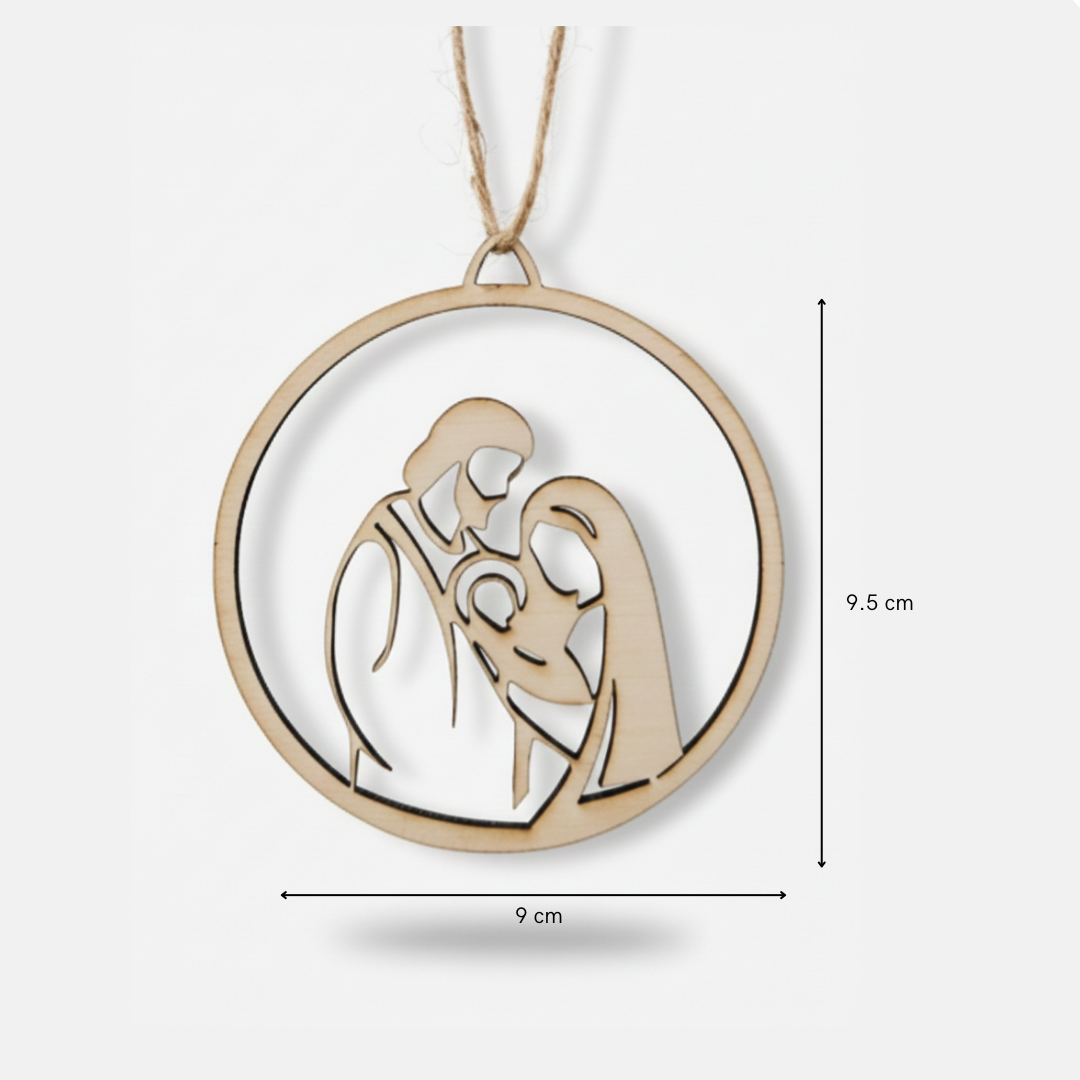 Adorno Sagrada Familia en madera