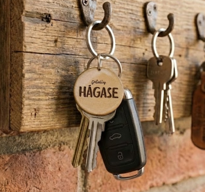 Identidad de Marca en Madera: Llaveros Artesanales Personalizados