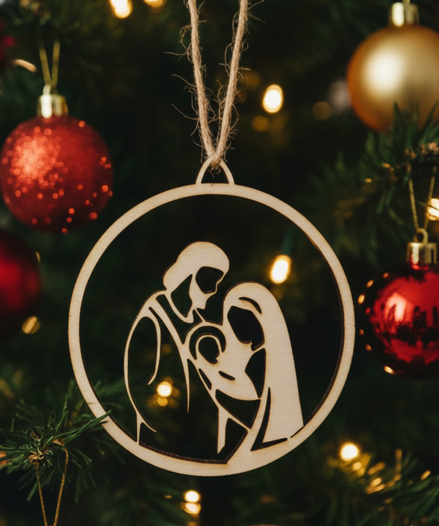 Adorno Sagrada Familia en madera