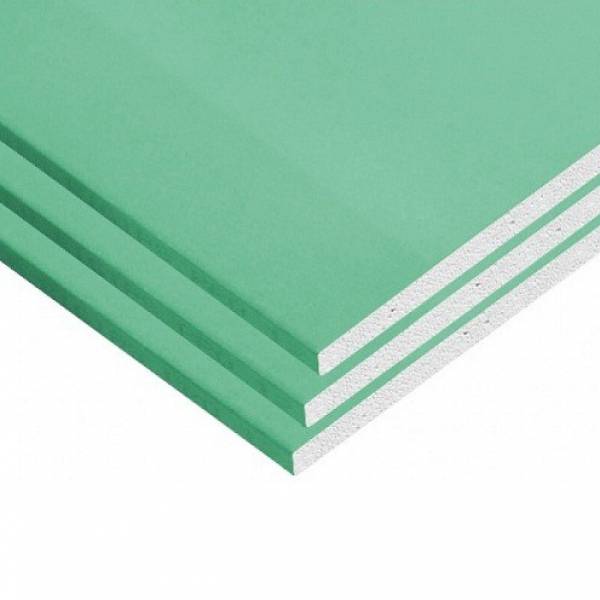 Gypsum board moisture-resistant green 12.5x1200x2000 mm