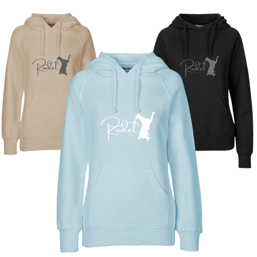 Rudeldiebe Hoodie mit Logo / Damen Hoodie / Geschenk für Hundehalter / Premium Qualität / Bio Baumwolle