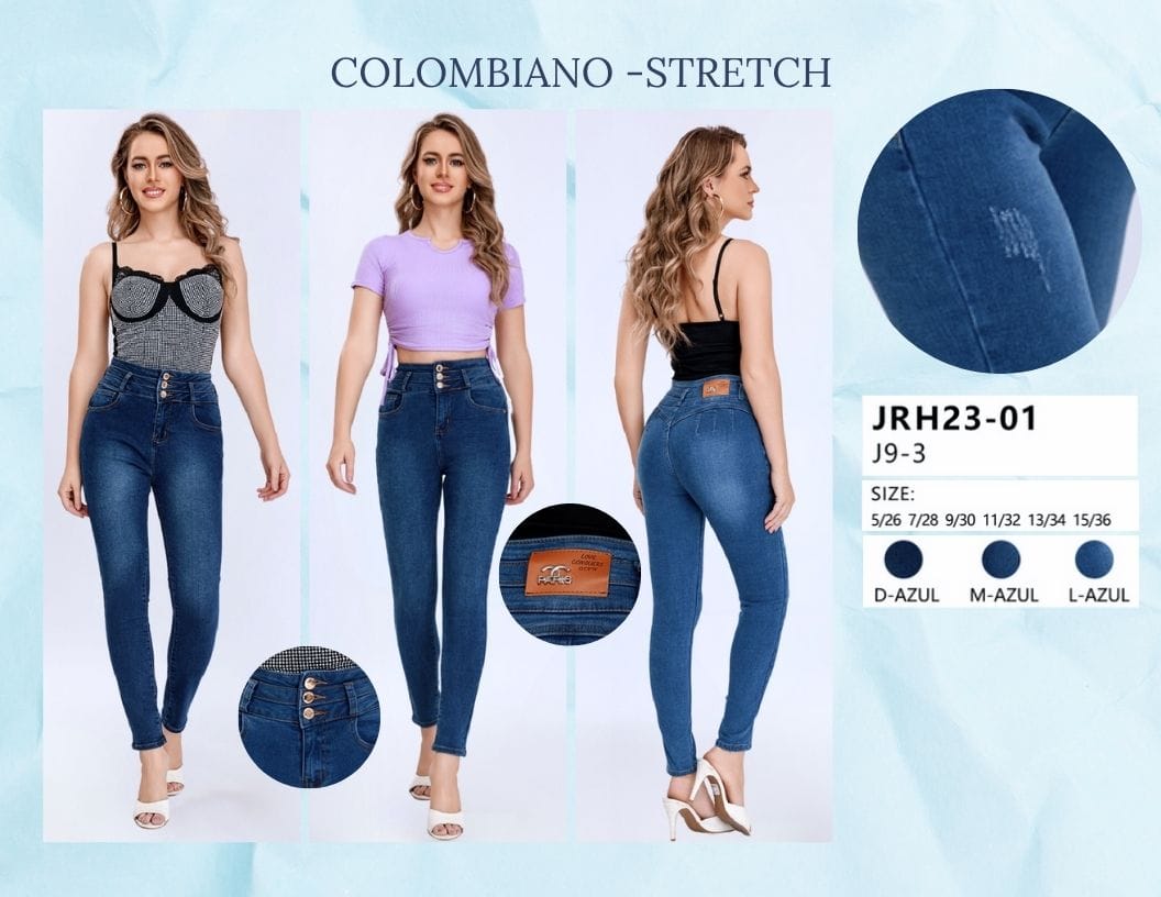 PANTALON DE MEZCLILLA COLOMBIANO PARA DAMA MARCA JERA