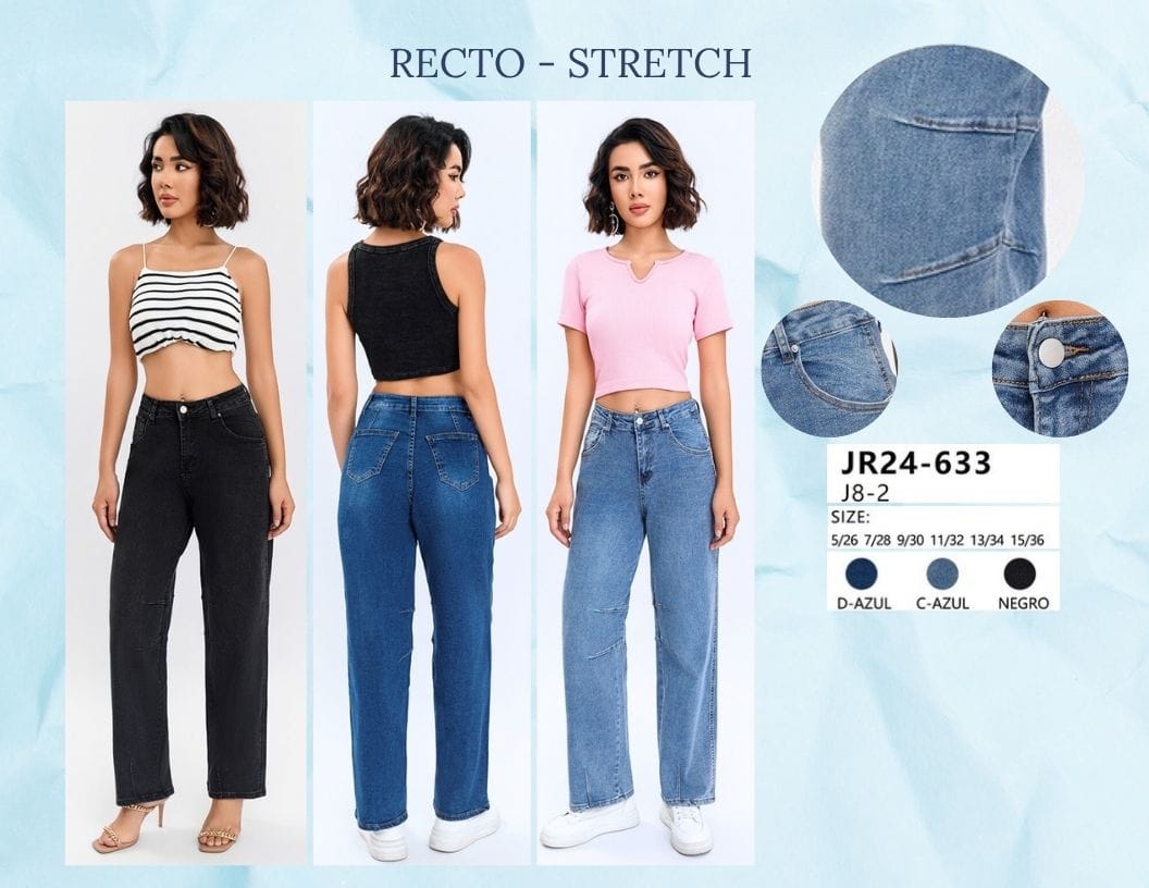 PANTALON DE MEZCLILLA RECTO PARA DAMA MARCA JERA