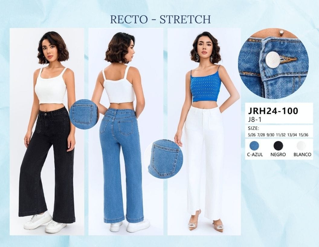 PANTALON DE MEZCLILLA ACAMPANADO PARA DAMA MARCA JERA