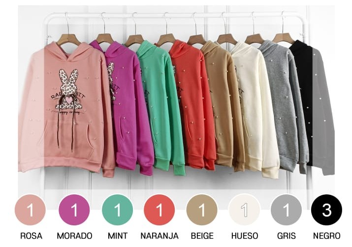 SUDADERA CONEJO PARA DAMA MARCA JERA