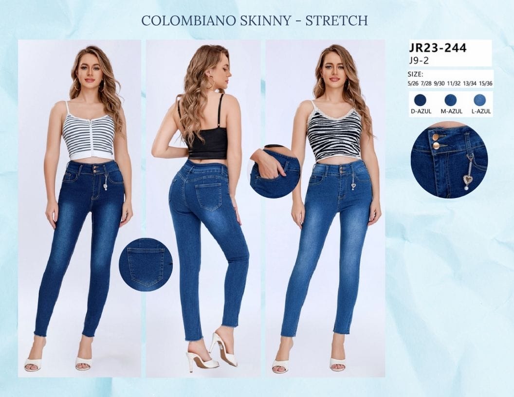 PANTALON DE MEZCLILLA COLOMBIANO PARA DAMA MARCA JERA