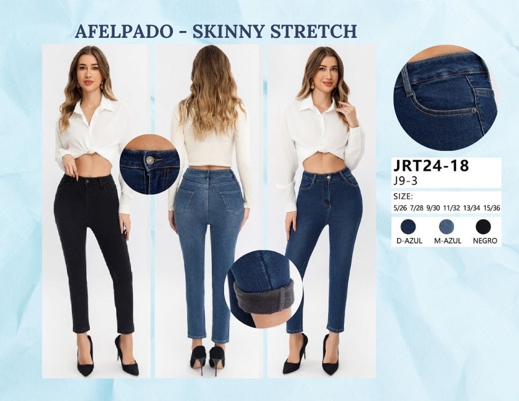 PANTALON AFELPADO DE MEZCLILLA PARA DAMA MARCA JERA