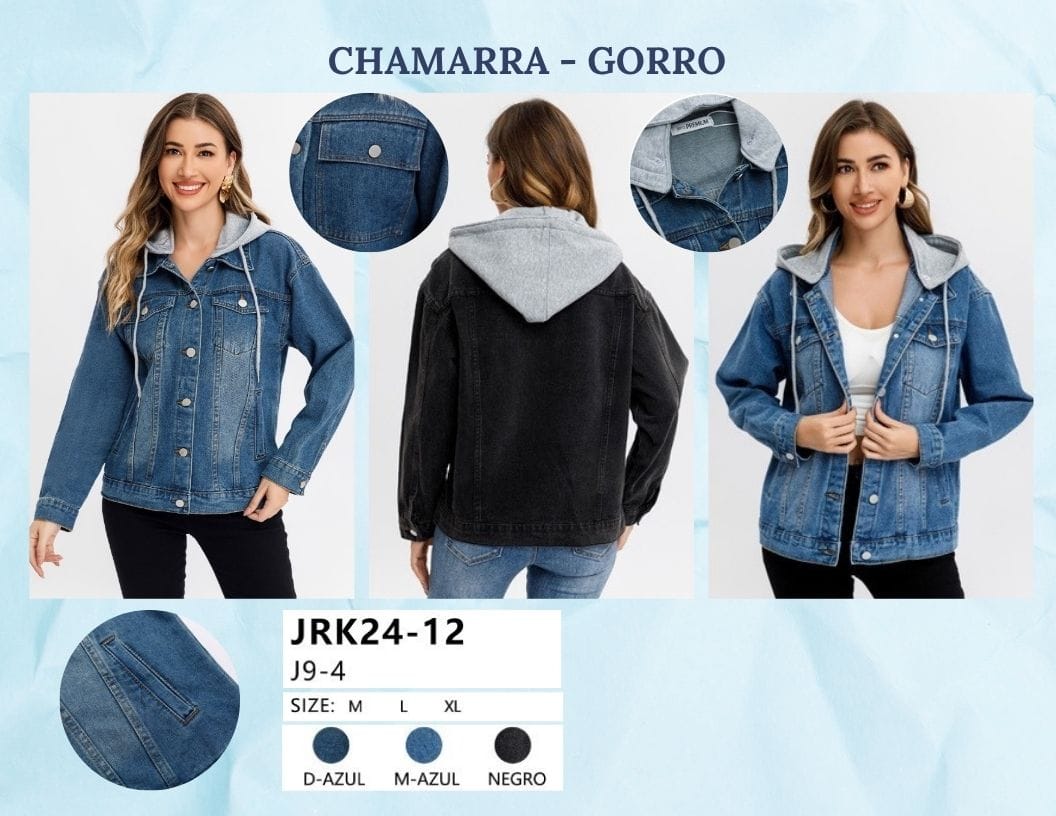 CHAMARRA DE MEZCLILLA PARA DAMA MARCA JERA