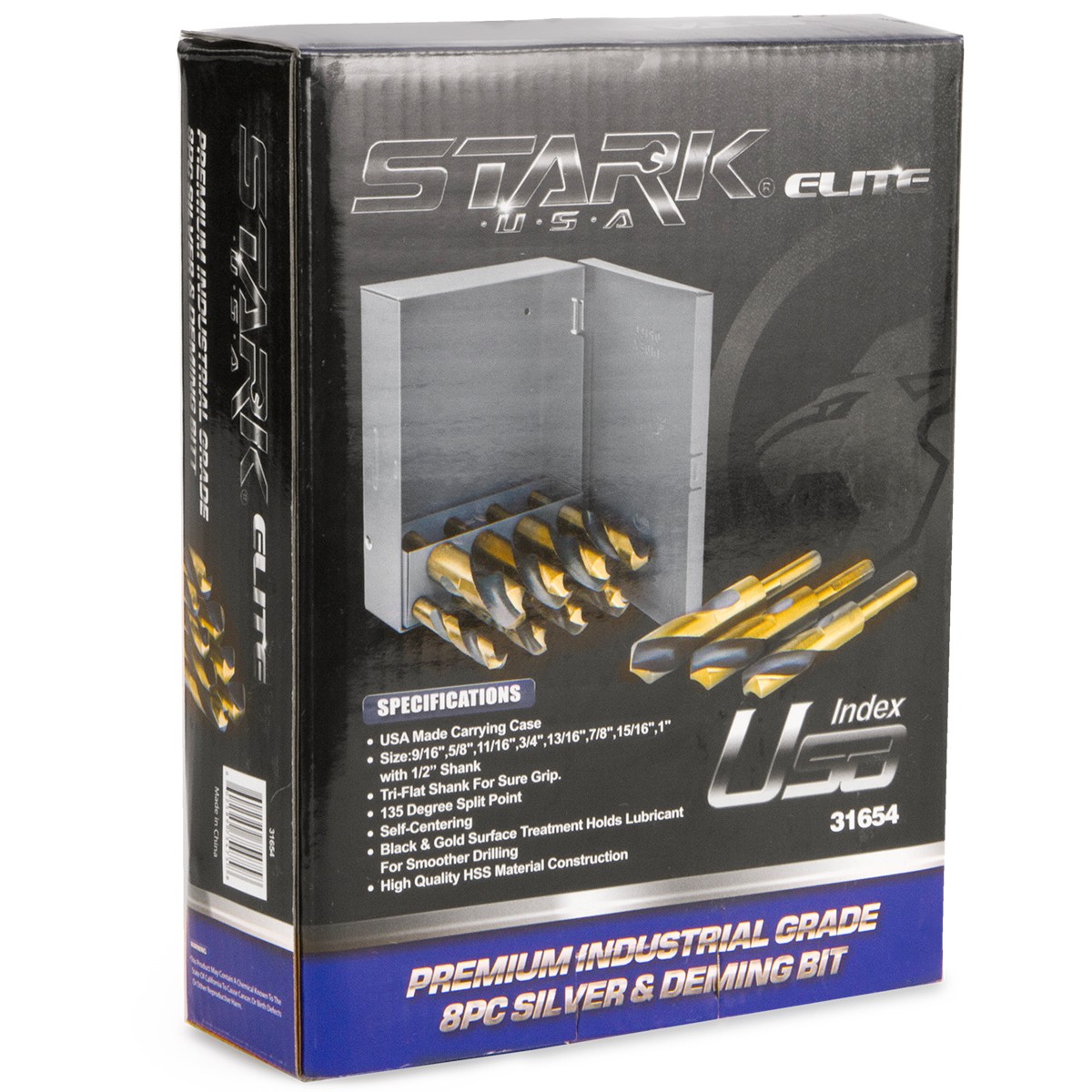 Stark Elite 8pc Silver & Deming Drill Bit Set