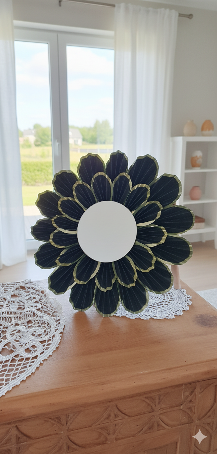 Miroir décoratif en forme de fleur