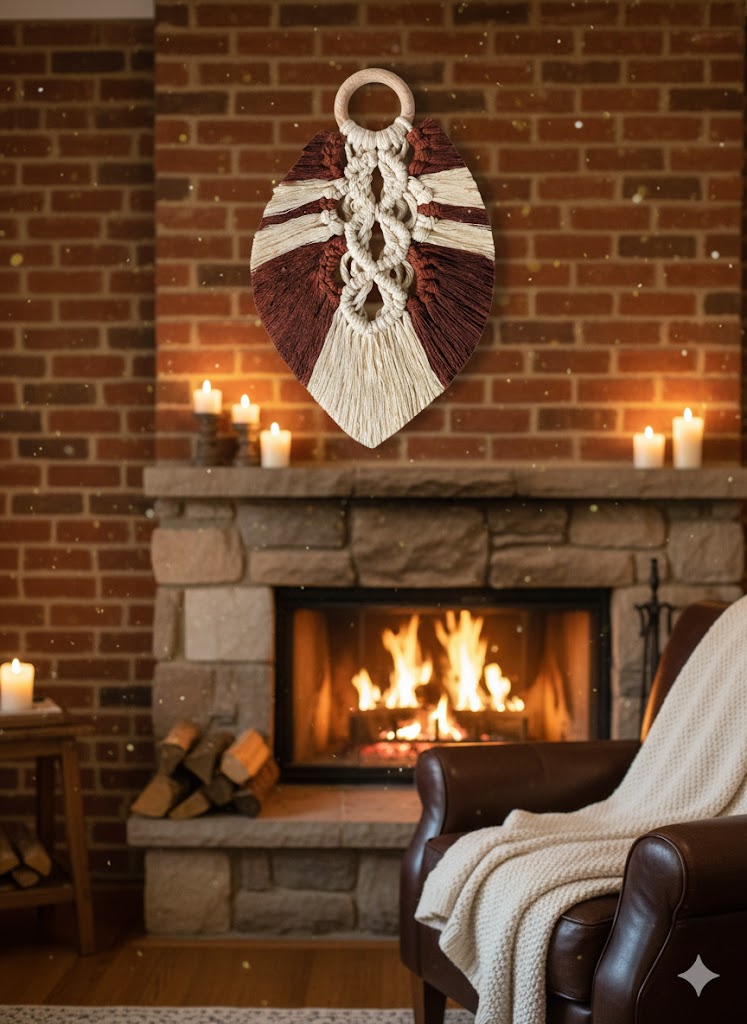 Décoration murale en macramé