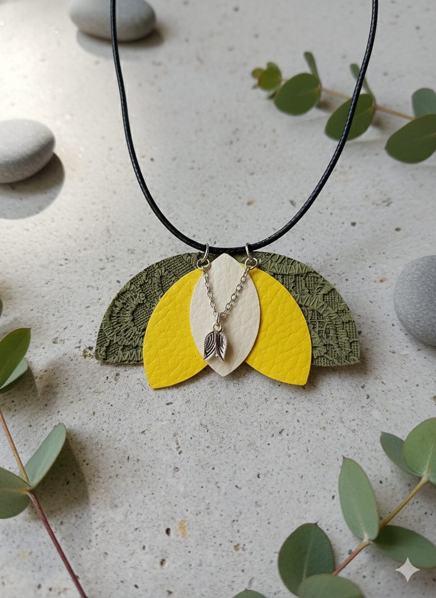 Collier artisanal feuilles