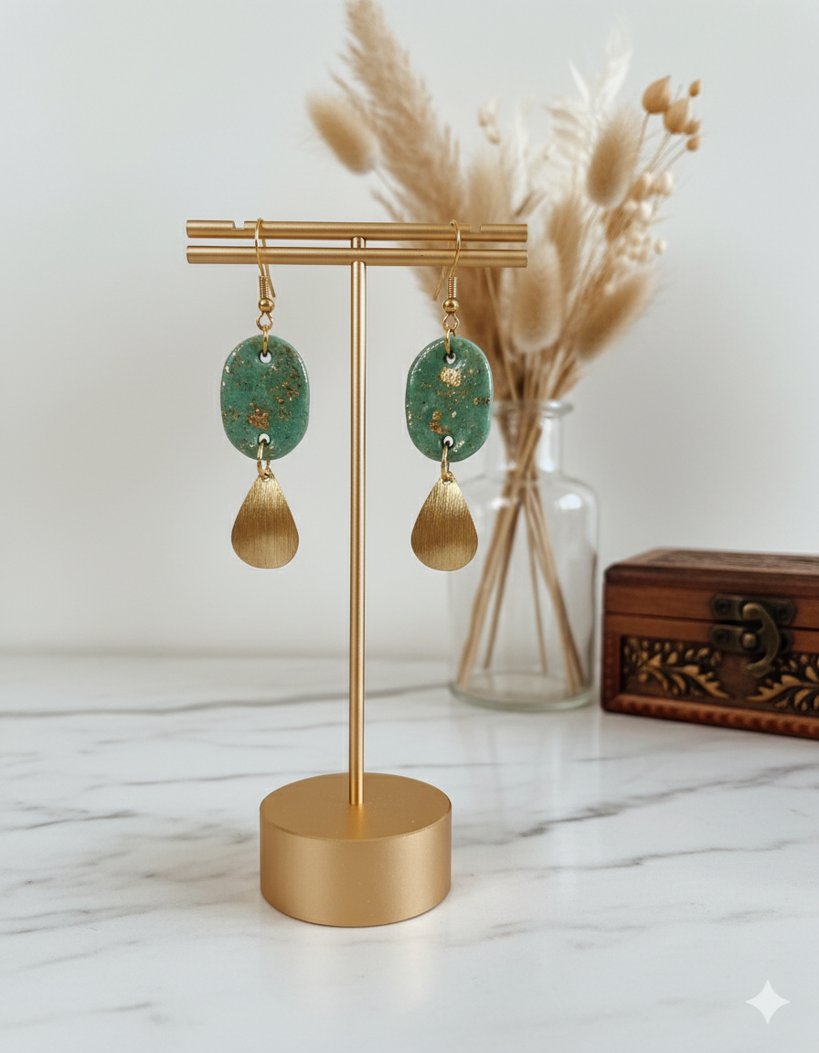 Boucles Jade scintillant 