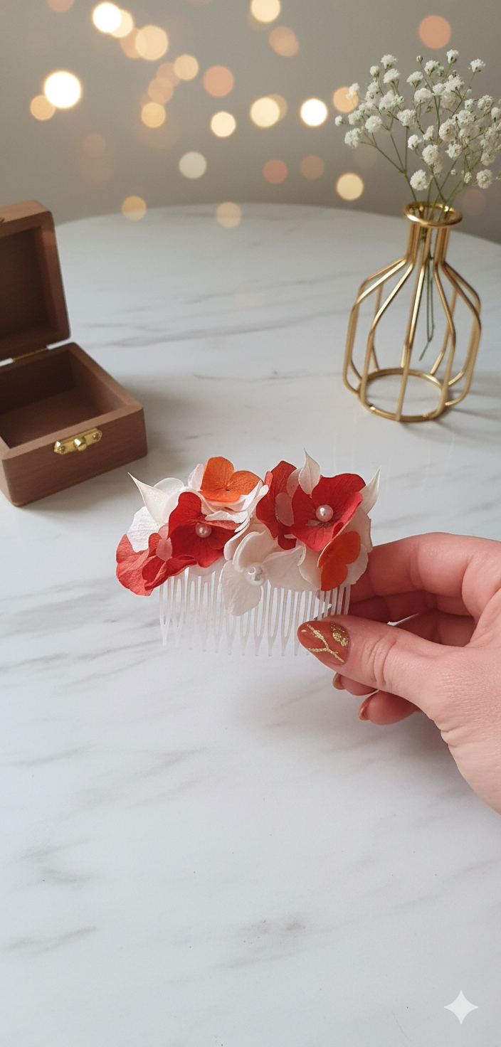 Peigne fleuri 